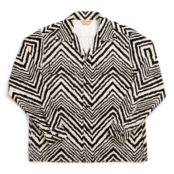 Groovin High 50's Zebra Corduroy Shirt Ivory-Shirt-Clutch Cafe