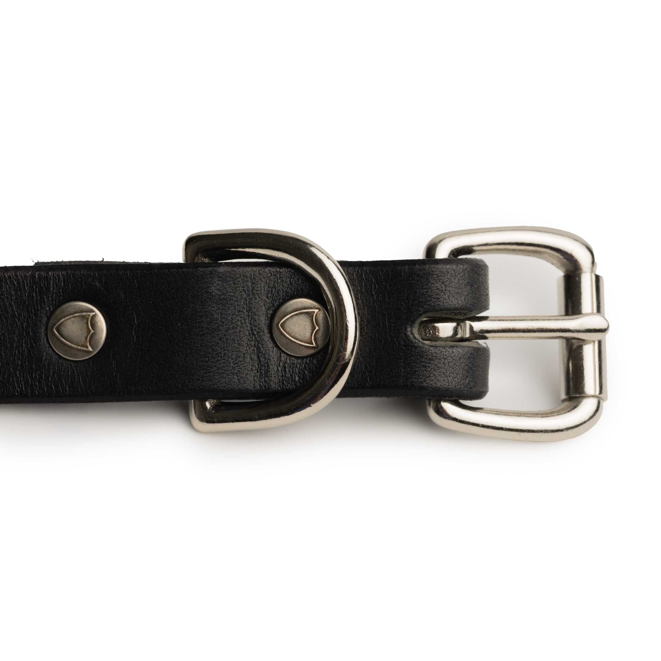 HTC Belt Black Leather w/ Silver Studs & Turquoise Stones (SN32 TQ 0.75)-Belt-Clutch Cafe