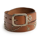 HTC Belt Light Brown Leather W/Silver Studs (24 1.25)-Belt-Clutch Cafe