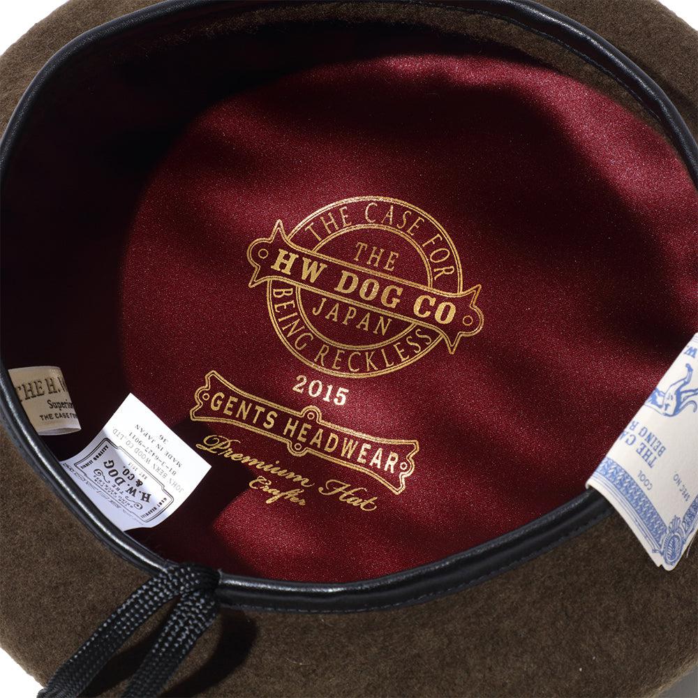 H.W. Dog Leather Beret 63 Olive-Beret-Clutch Cafe