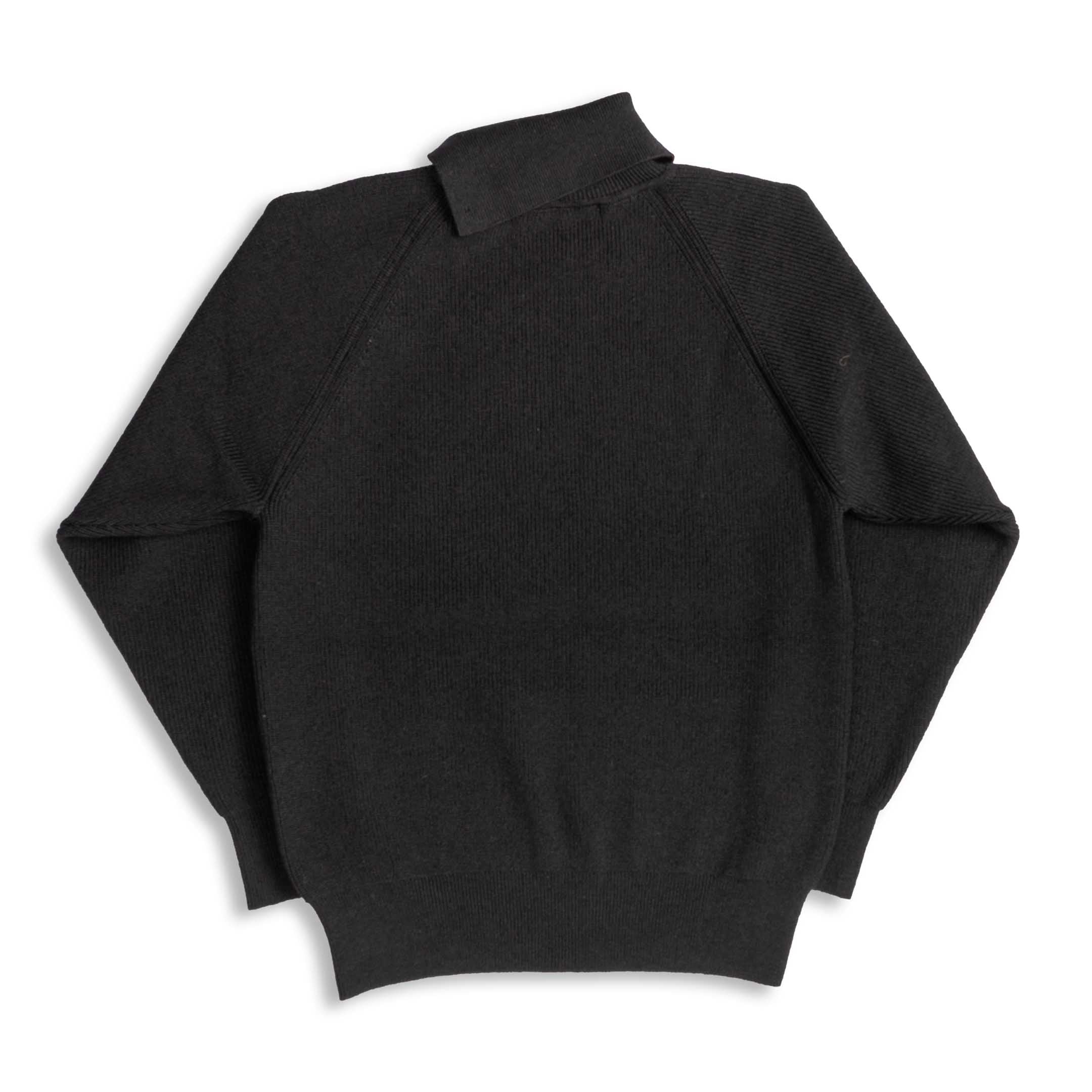 Haversack 10G Single Rib High Neck Sweater Black-Knitwear-Clutch Cafe