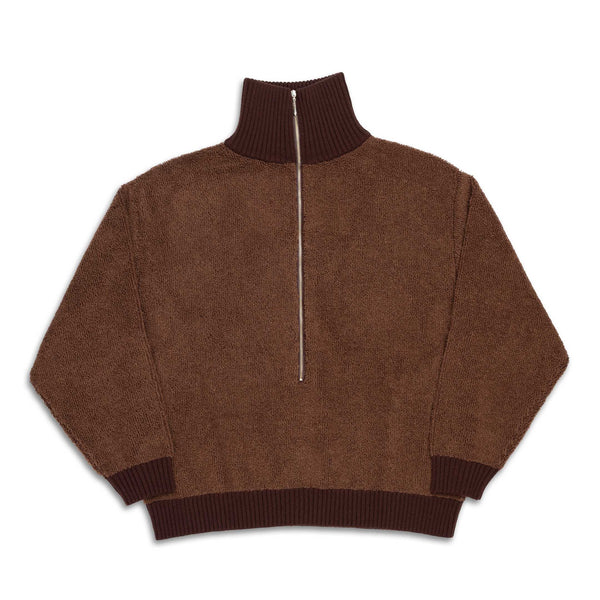 Haversack 5G Pile Zip Sweater Brown-Cardigan-Clutch Cafe