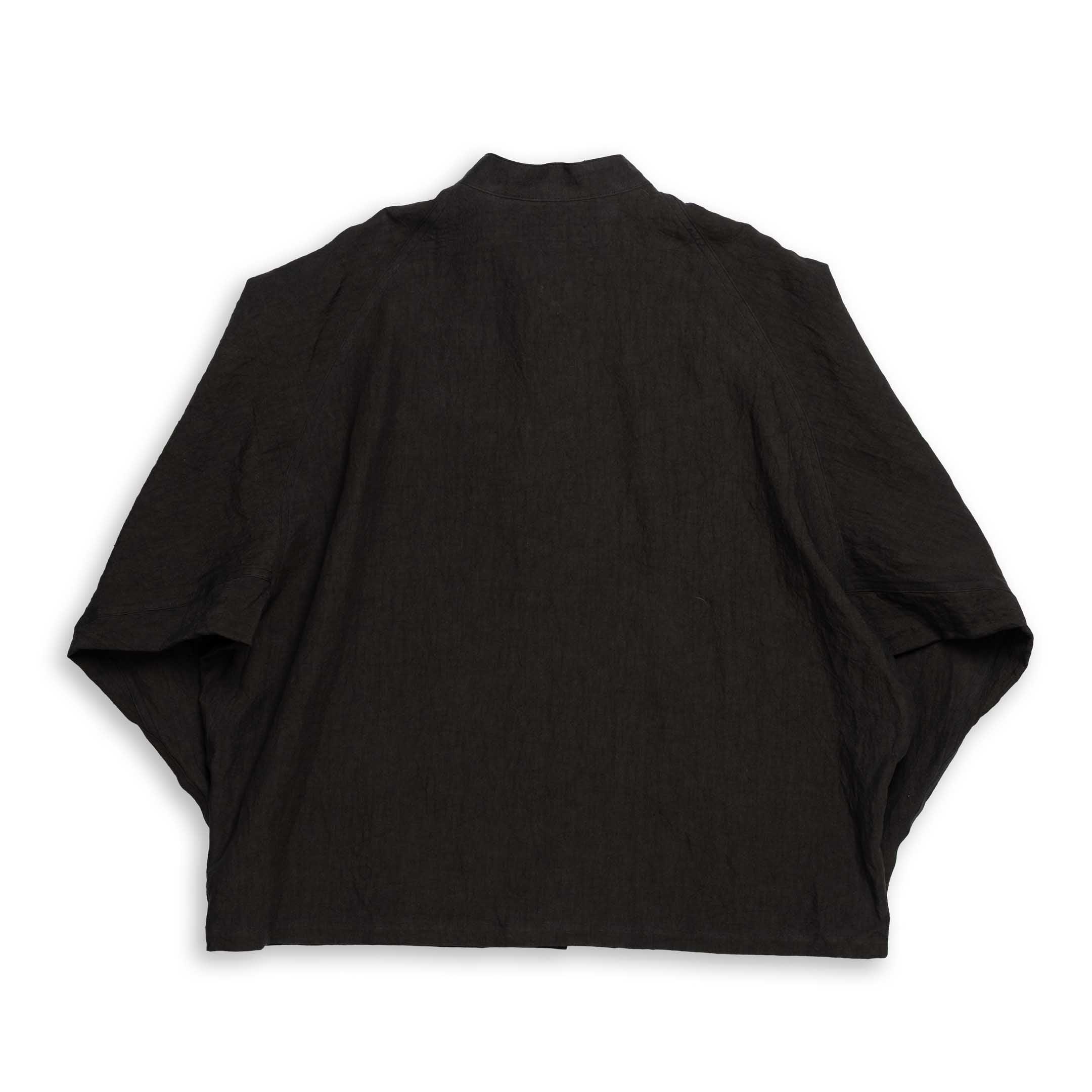 Haversack 60 Linen Poplin Stand Up Collar Jacket Black-Trousers-Clutch Cafe