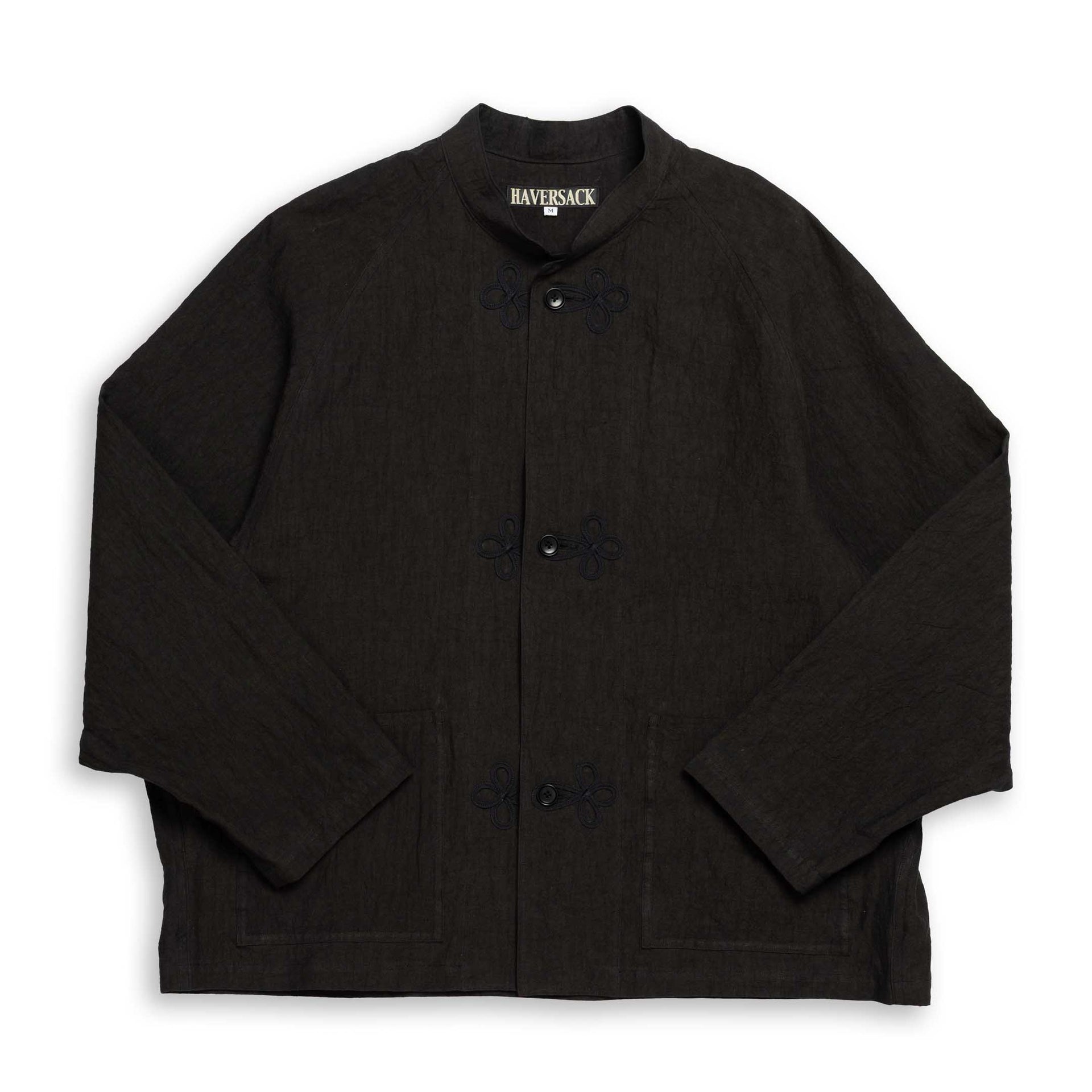 60 Linen Poplin Stand Up Collar Jacket