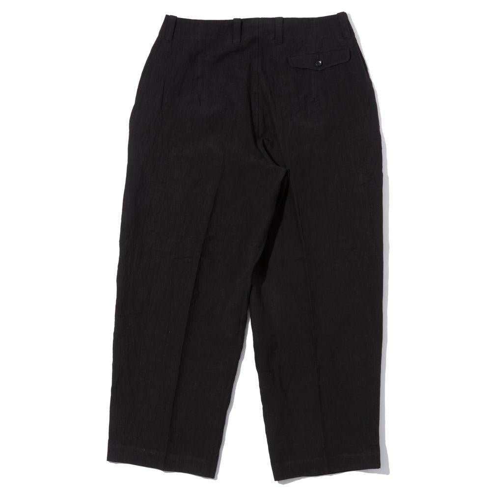 Haversack 60 Linen Poplin Wide Pants Black-Trousers-Clutch Cafe