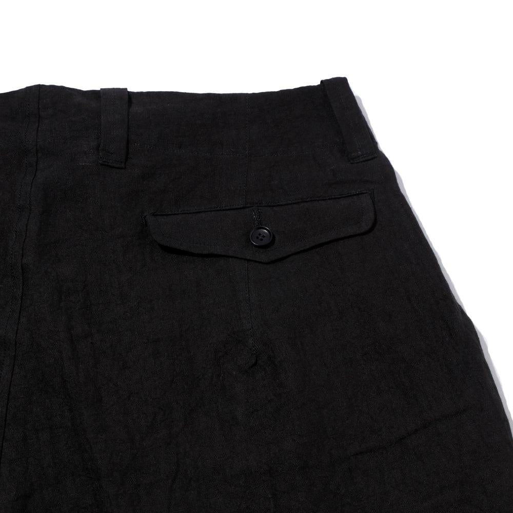 Haversack 60 Linen Poplin Wide Pants Black-Trousers-Clutch Cafe