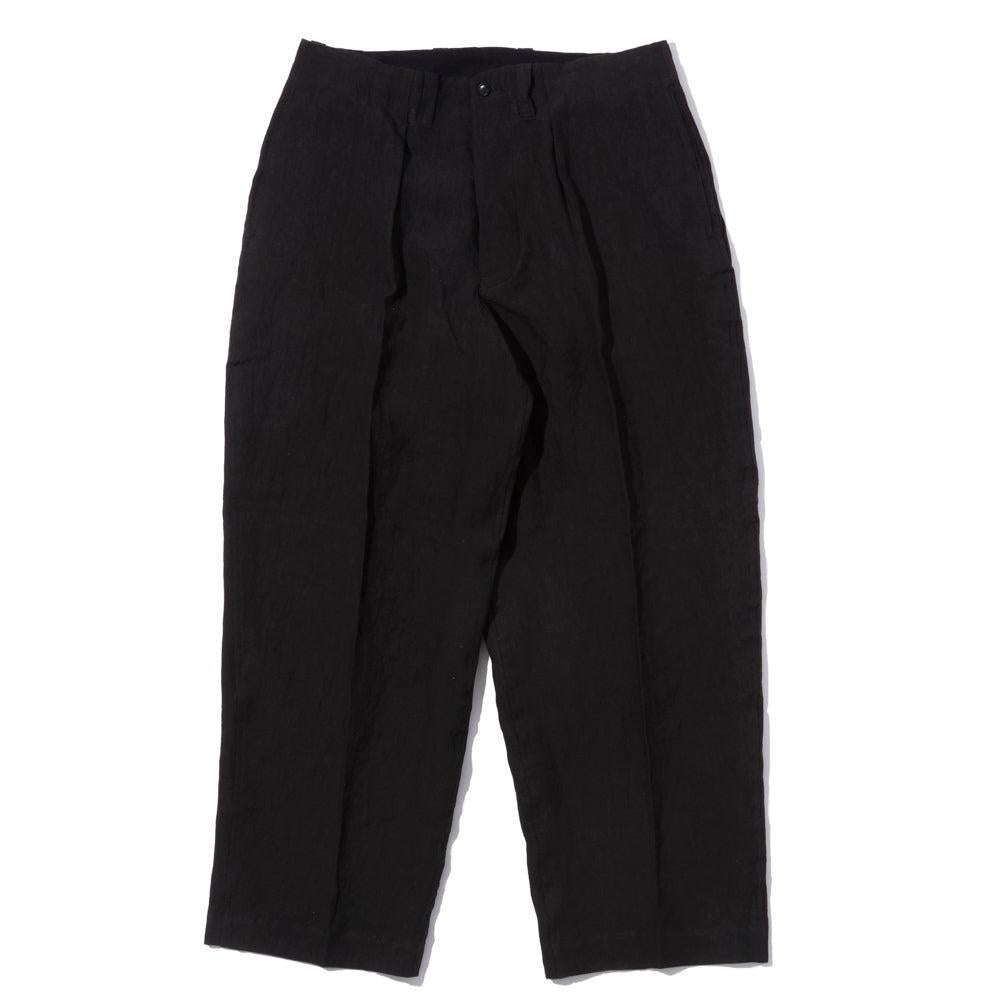 Haversack 60 Linen Poplin Wide Pants Black-Trousers-Clutch Cafe