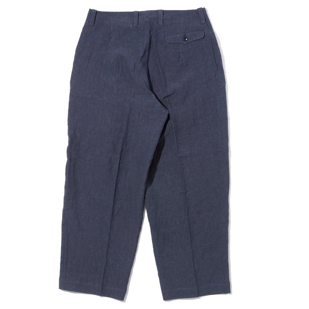 Haversack 60 Linen Poplin Wide Pants Navy-Trousers-Clutch Cafe