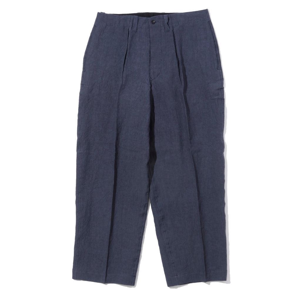 Haversack 60 Linen Poplin Wide Pants Navy-Trousers-Clutch Cafe