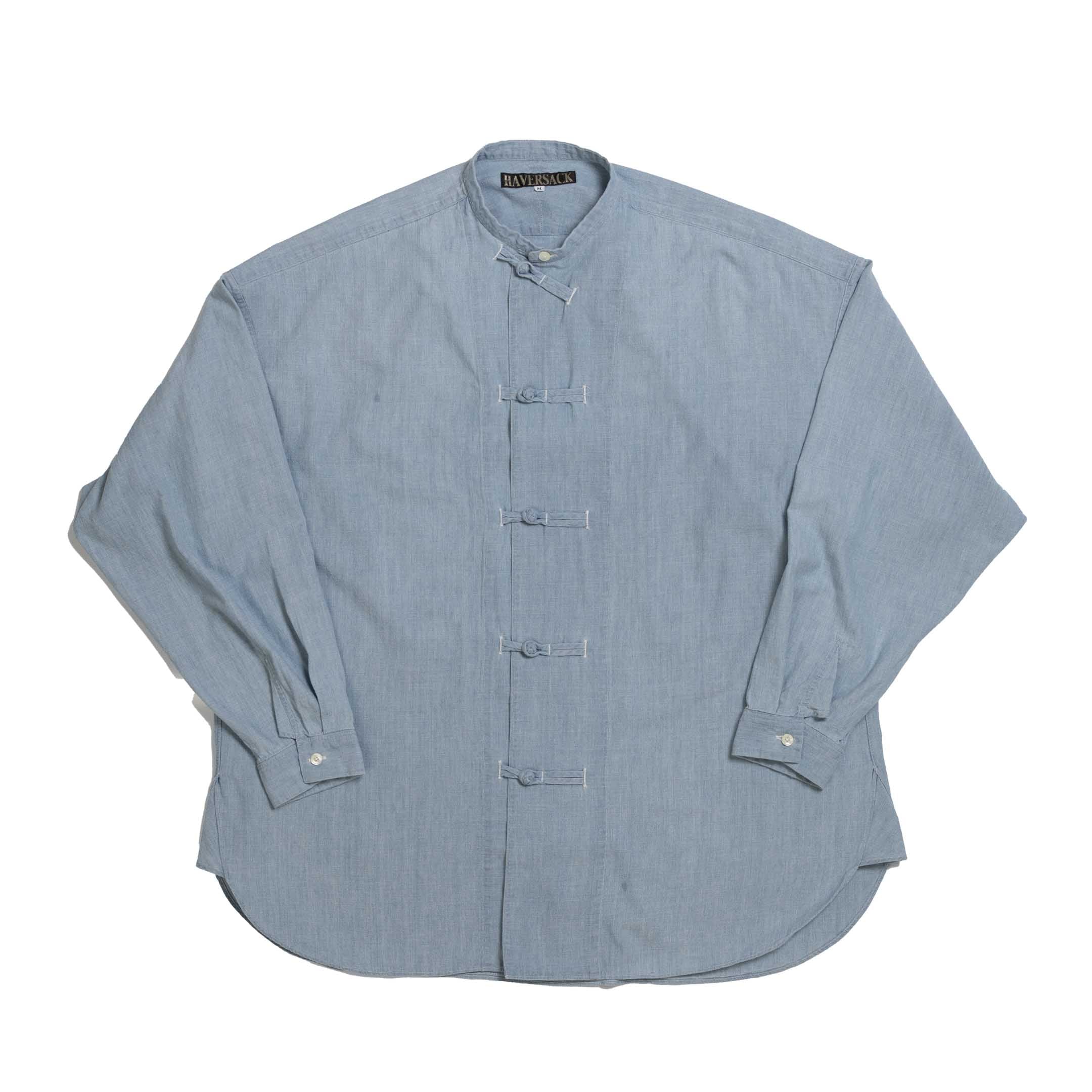 Haversack China Button Shirt Indigo-Shirt-Clutch Cafe