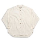 Haversack Cotton/Linen Herringbone Band Collar Shirt Natural-Shirt-Clutch Cafe