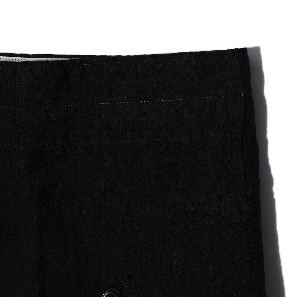 Haversack Linen Army Wide Trousers Black-Trousers-Clutch Cafe