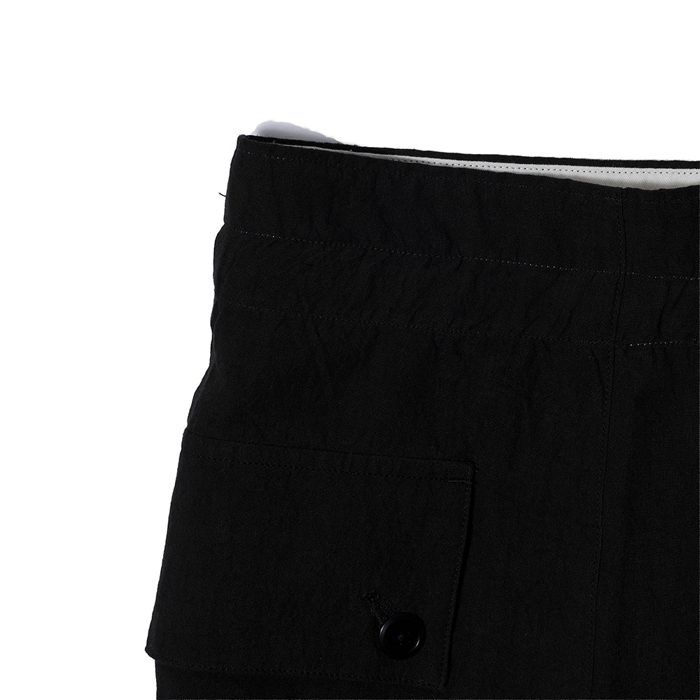 Haversack Linen Army Wide Trousers Black-Trousers-Clutch Cafe