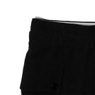 Haversack Linen Army Wide Trousers Black-Trousers-Clutch Cafe
