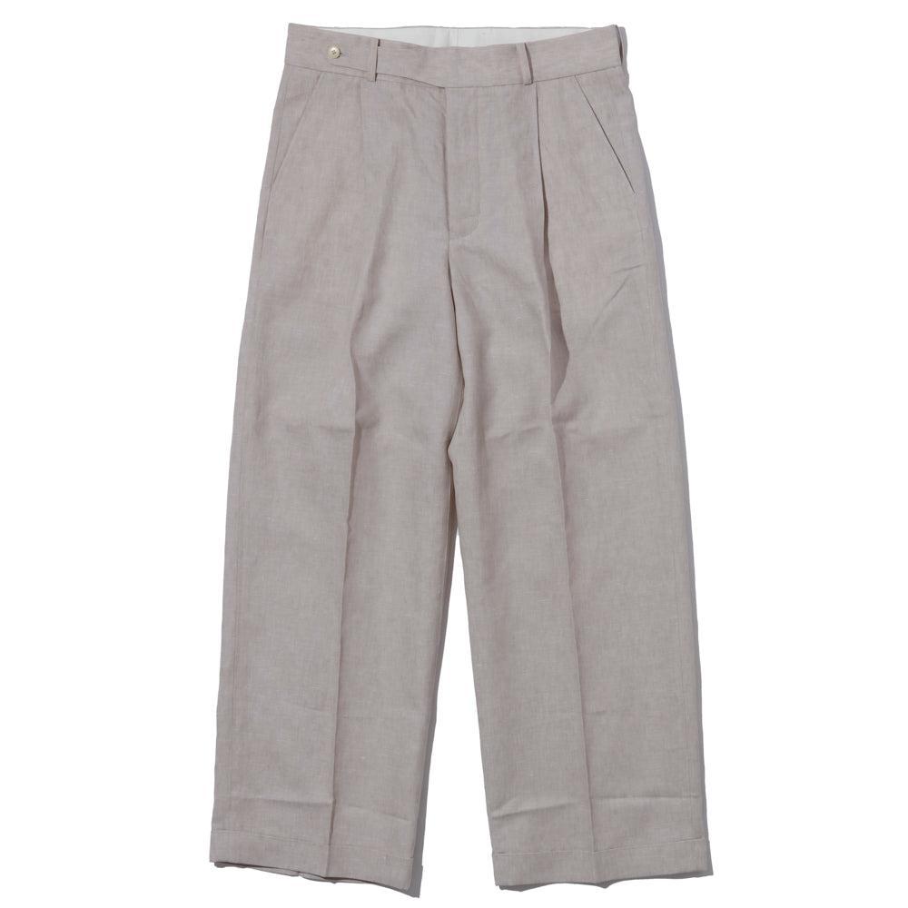 Haversack Linen Chambray Wide Pants Beige-Trousers-Clutch Cafe