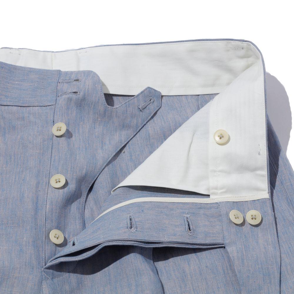 Haversack Linen Chambray Wide Pants Sax-Trousers-Clutch Cafe