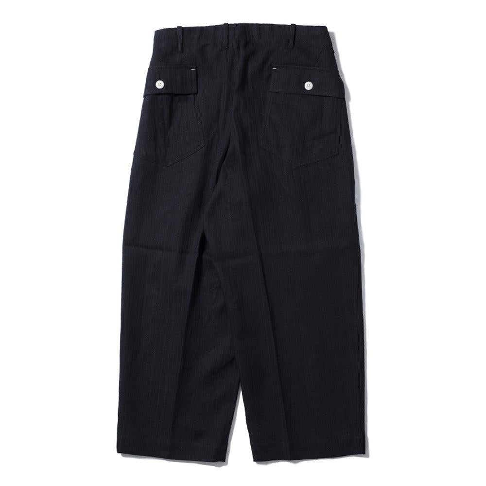 Haversack Linen/Cotton HBT Utility Trousers Black-Trousers-Clutch Cafe