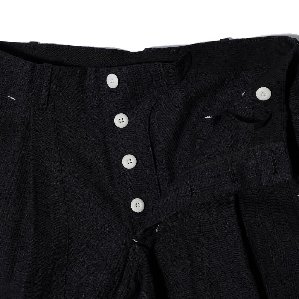 Haversack Linen/Cotton HBT Utility Trousers Black-Trousers-Clutch Cafe