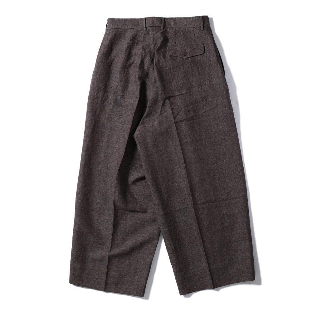 Haversack Pleated Trousers Brown-Trousers-Clutch Cafe