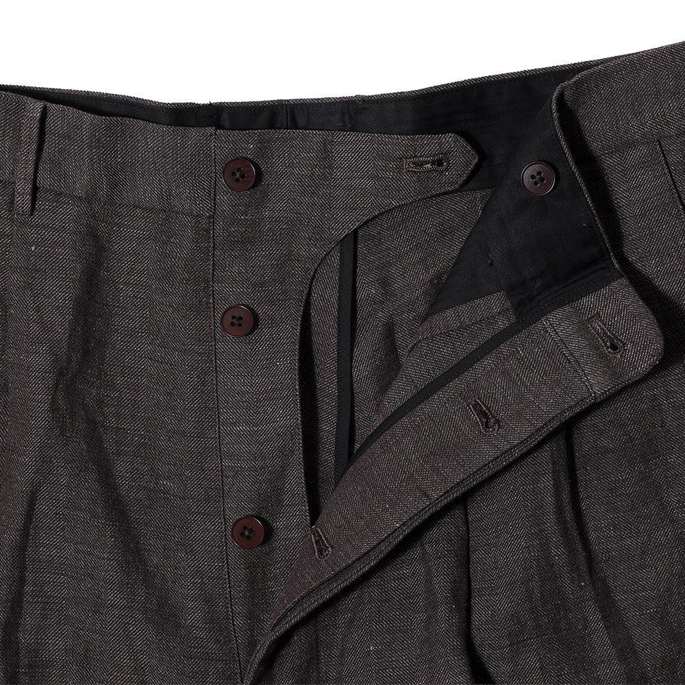 Haversack Pleated Trousers Brown-Trousers-Clutch Cafe