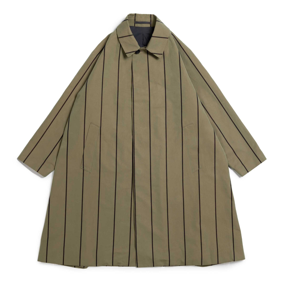 Haversack Raglan Sleeve Stripe Coat Khaki – Clutch Cafe