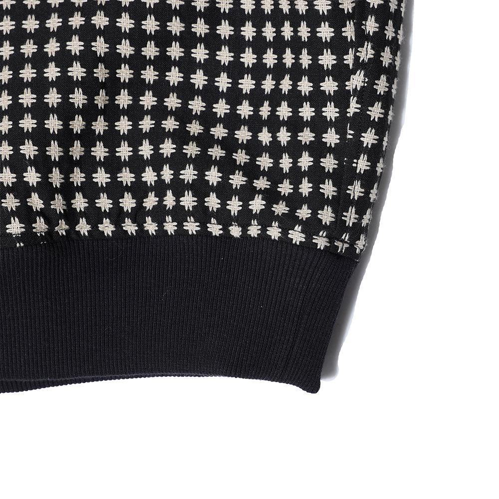 Haversack Sashiko Jacquard Pullover Shirt Black-Shirt-Clutch Cafe