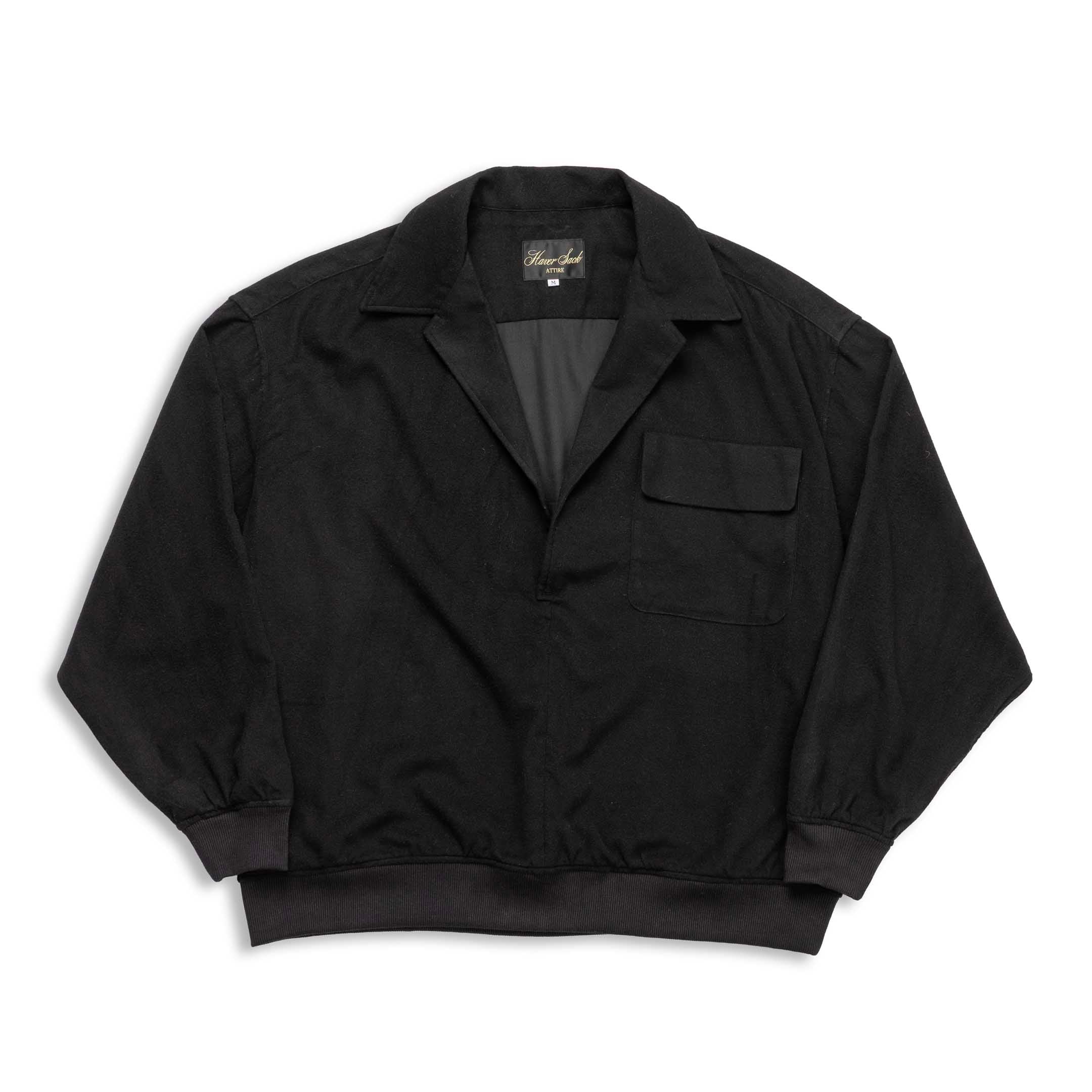 Haversack Silk Flannel Pullover Black-Shirt-Clutch Cafe
