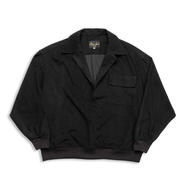 Haversack Silk Flannel Pullover Black-Shirt-Clutch Cafe