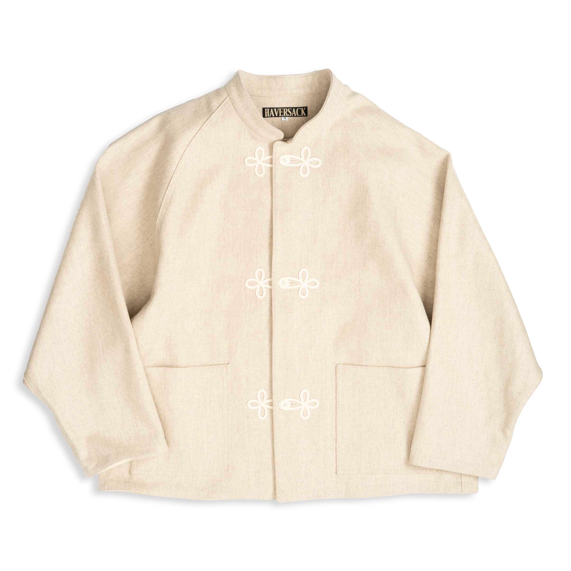 Haversack Vintage Melton Wool Jacket Beige-Jacket-Clutch Cafe