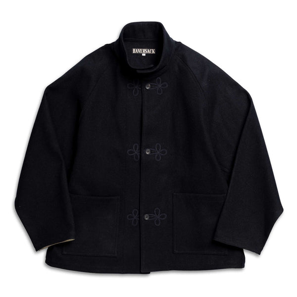 Haversack Vintage Melton Wool Jacket Black-Jacket-Clutch Cafe