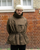 Haversack Waxed High Neck Pullover Jacket Brown-Jacket-Clutch Cafe