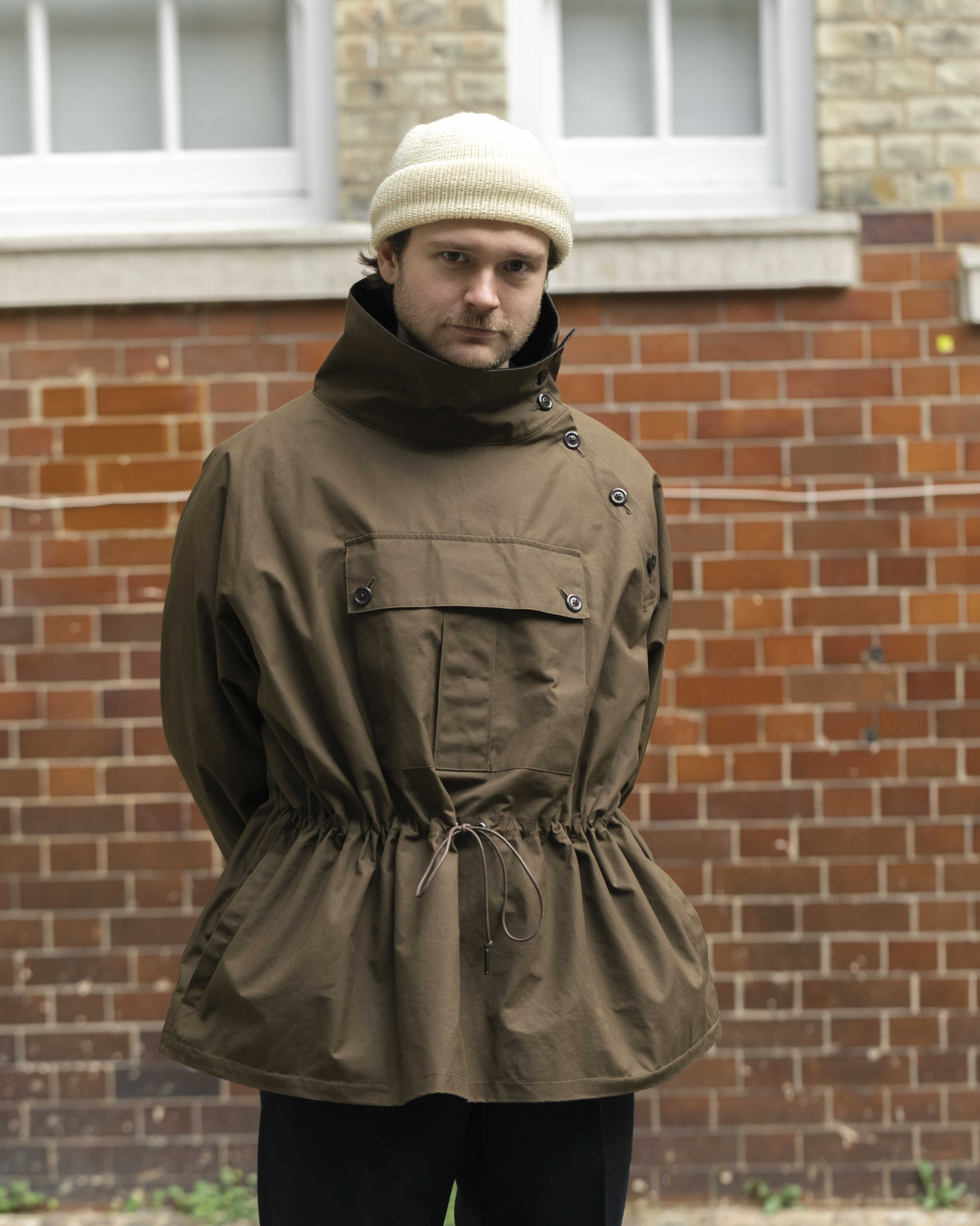 Haversack Waxed High Neck Pullover Jacket Brown-Jacket-Clutch Cafe