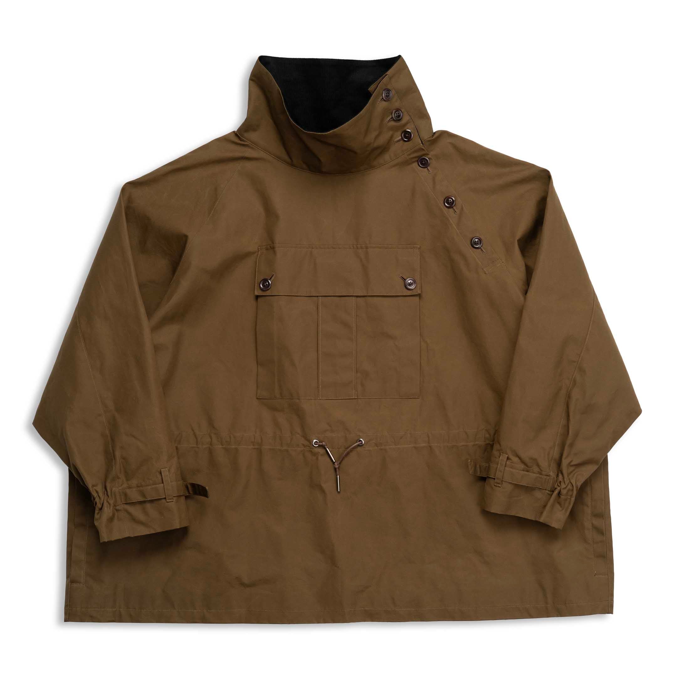 Haversack Waxed High Neck Pullover Jacket Brown-Jacket-Clutch Cafe