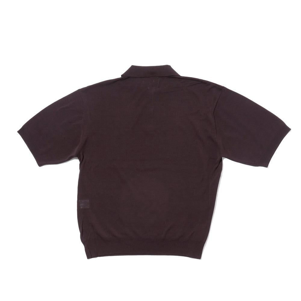 Haversack Zip Knit Polo Brown-Polo Shirt-Clutch Cafe