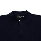 Haversack Zip Knit Polo Navy-Polo Shirt-Clutch Cafe