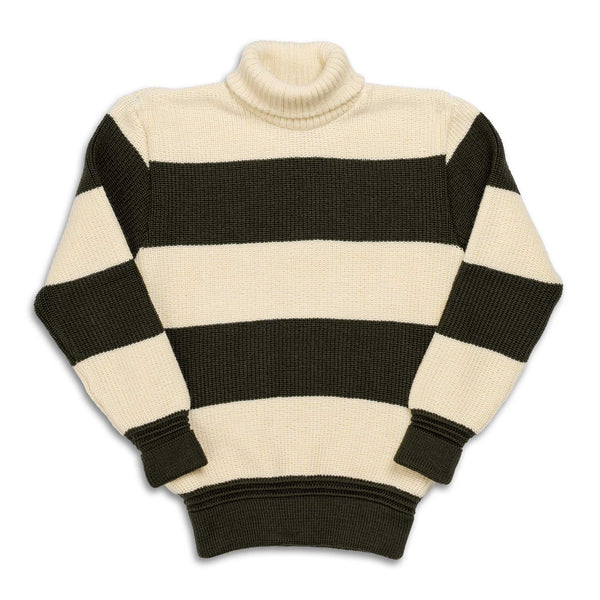 Heimat Signal Stripes Rugby Seashell/Military Green-Sweater-Clutch Cafe