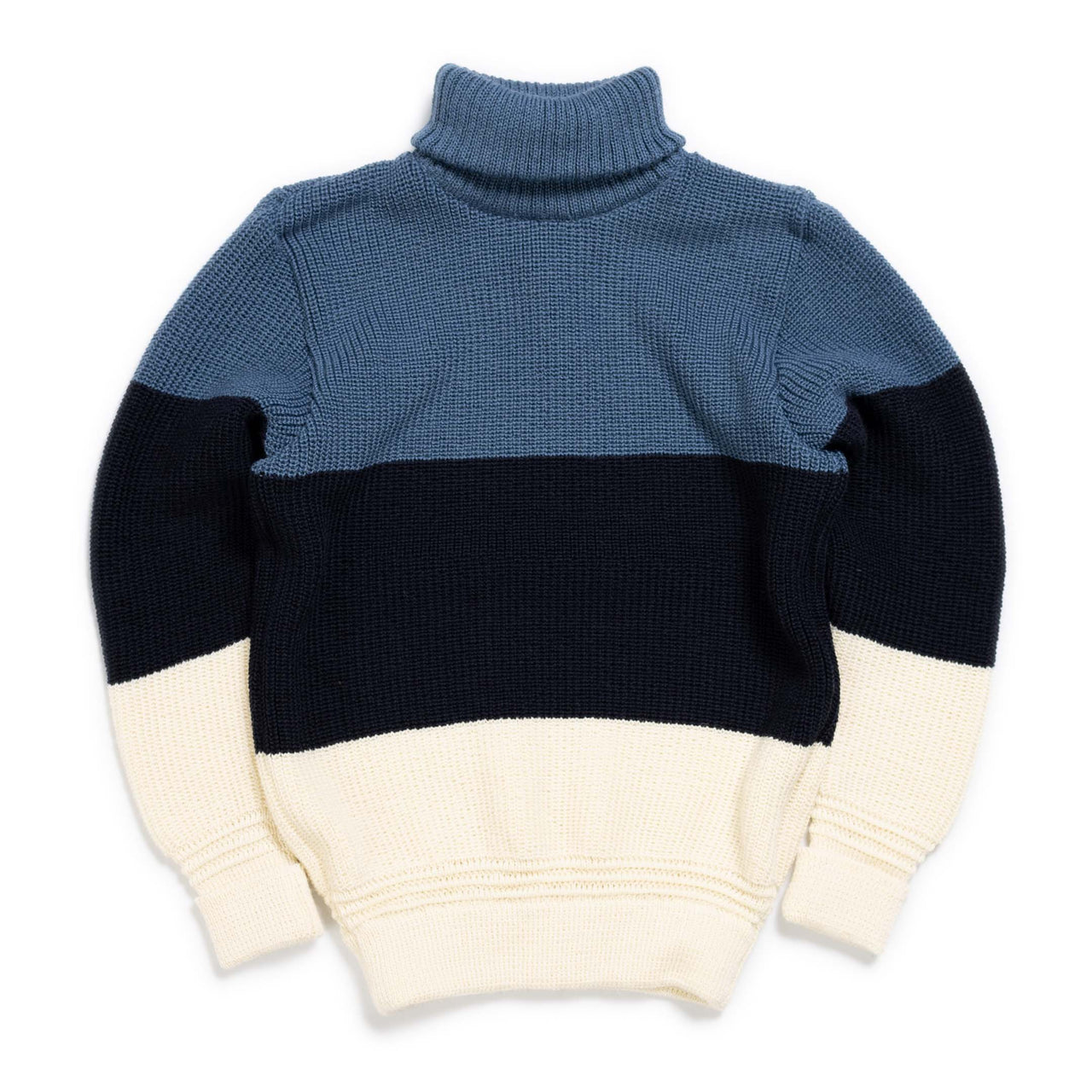 Heimat Signal Stripes Sweater Seashell/Ink/Trail Blue-Knitwear-Clutch Cafe