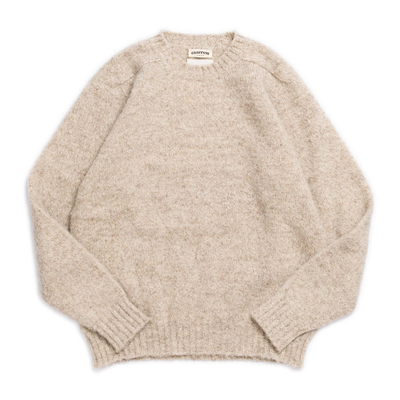 Jamieson's For Clutch Cafe Brushed Shetland Sweater Mooskit White-Knitwear-Clutch Cafe