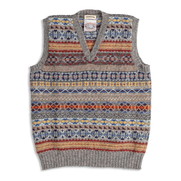 Jamieson's for Clutch Cafe Fair-Isle V-Neck Slip Over Mix-Knitwear-Clutch Cafe