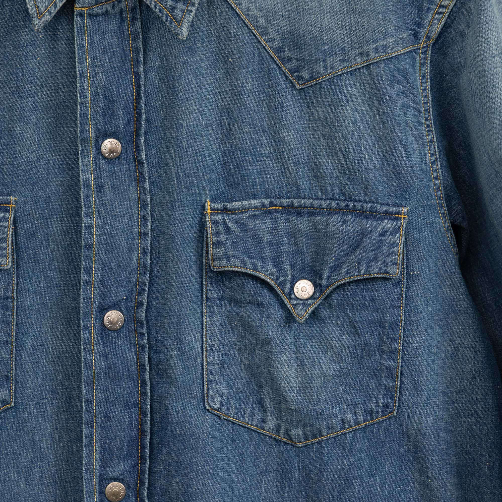 Jelado Vaquero Denim Western Shirt Faded Indigo-Shirts-Clutch Cafe