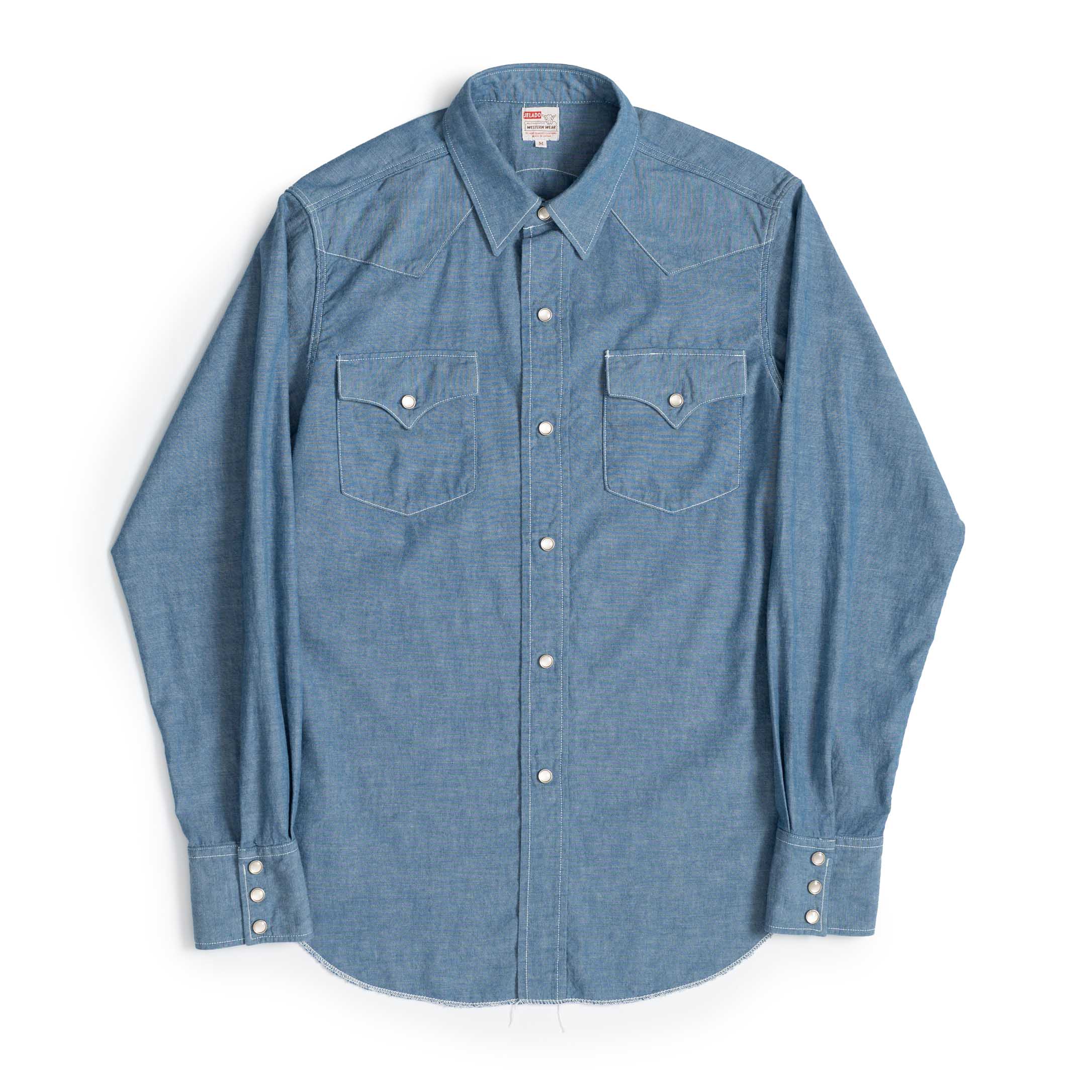 Jelado X Clutch Cafe Vaquero Chambray Western Shirt Indigo-Shirts-Clutch Cafe