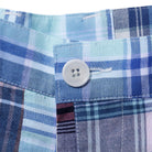 KUON Madras Patchwork Shorts Light Blue Multi-Shorts-Clutch Cafe