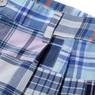 KUON Madras Patchwork Shorts Light Blue Multi-Shorts-Clutch Cafe