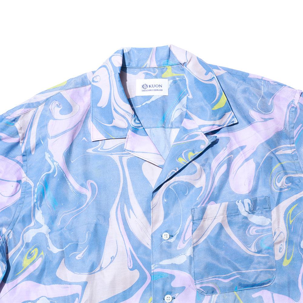 KUON S/S Suminagashi Camp Collar Shirt-Shirt-Clutch Cafe