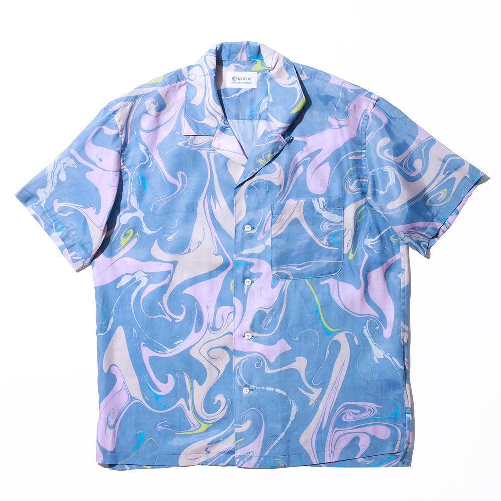 KUON S/S Suminagashi Camp Collar Shirt-Shirt-Clutch Cafe