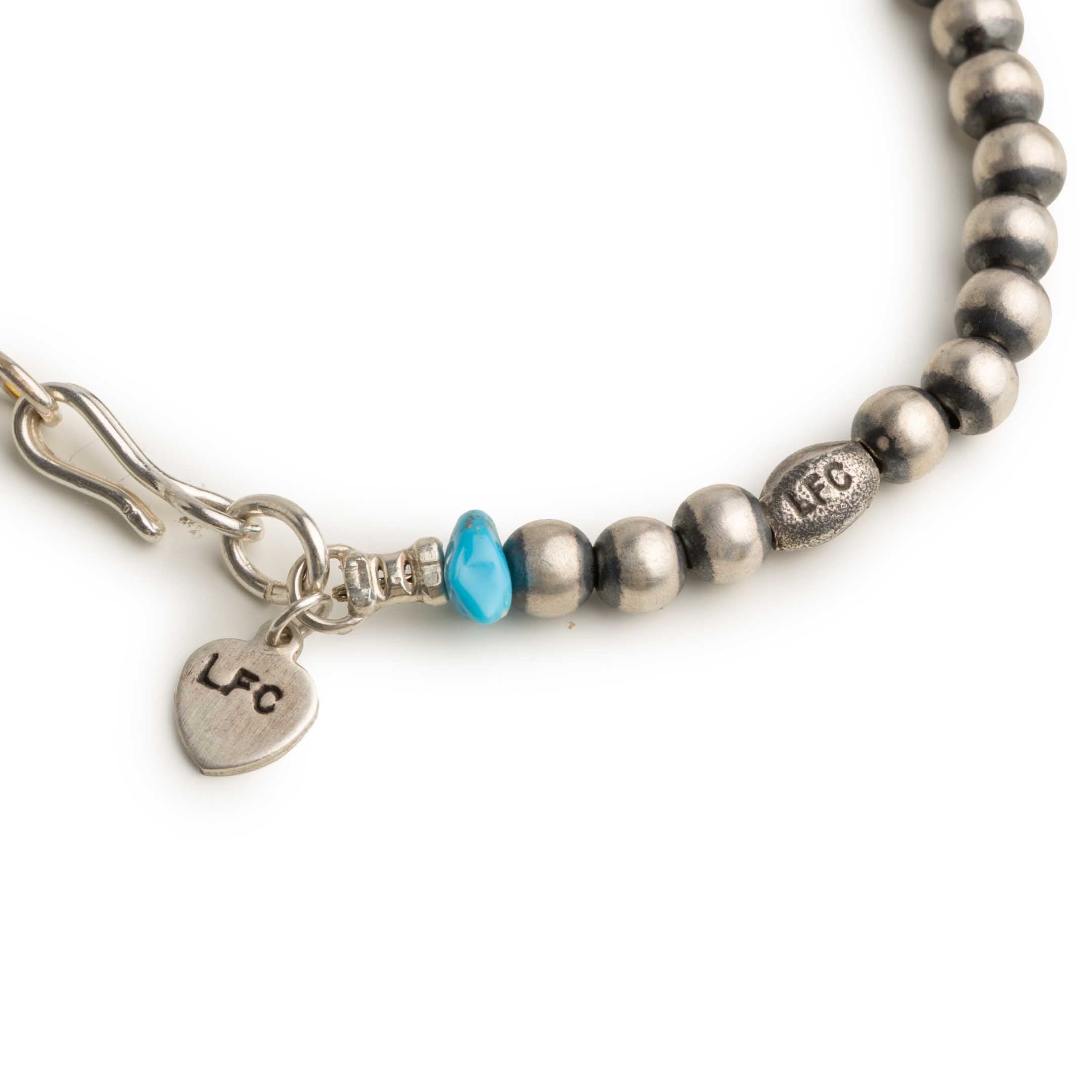 LFC Sleeping Beauty Turquoise 5mm 55cm Silver Bead Chain-Bracelet-Clutch Cafe