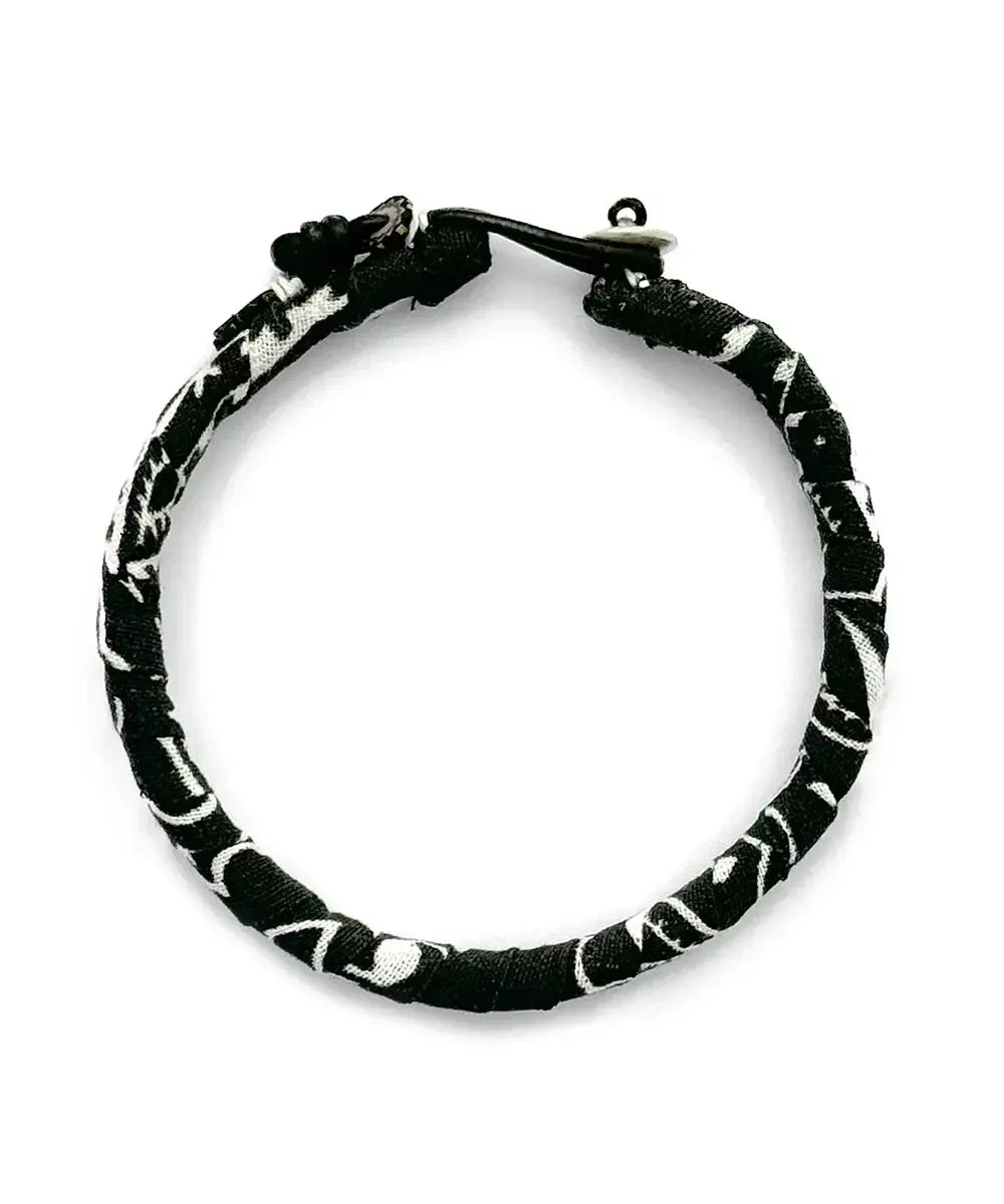 Mikia Bandana Bracelet Black-Bracelet-Clutch Cafe