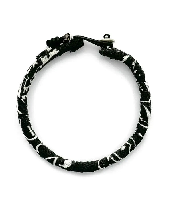 Mikia Bandana Bracelet Black-Bracelet-Clutch Cafe