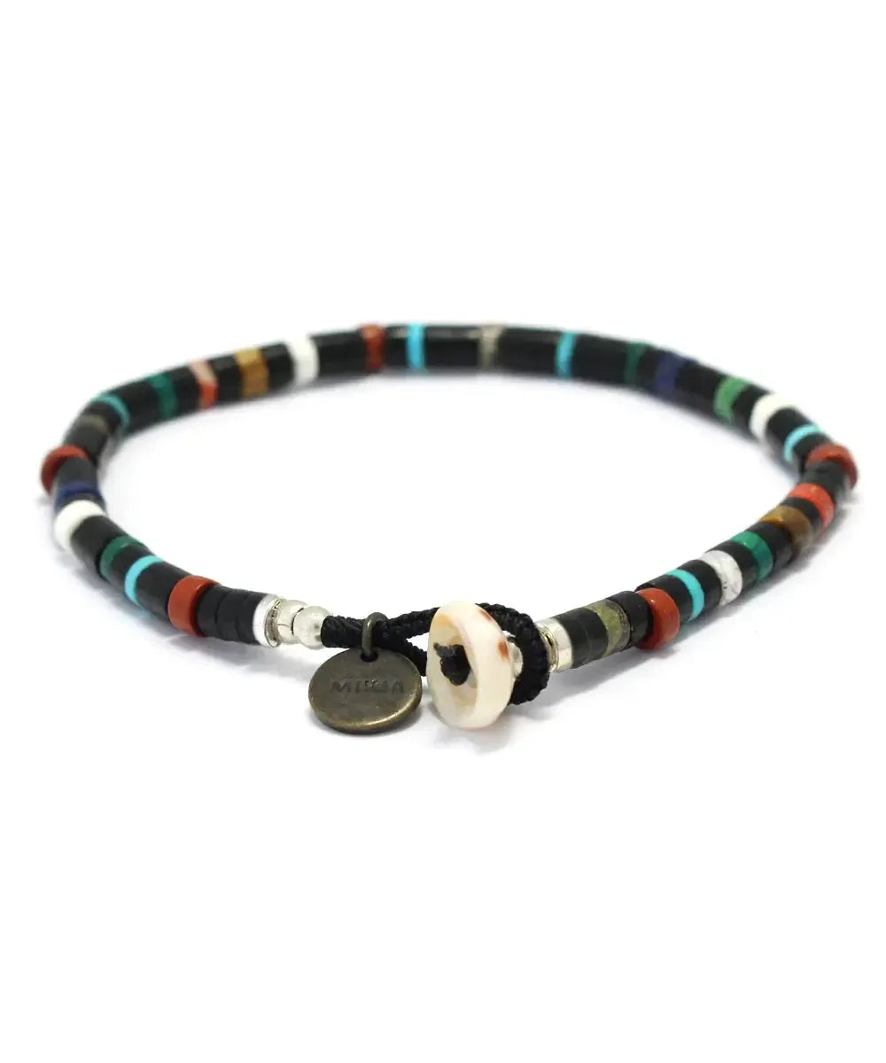 Mikia Heishi Beads Bracelet Jet Multi-Bracelet-Clutch Cafe
