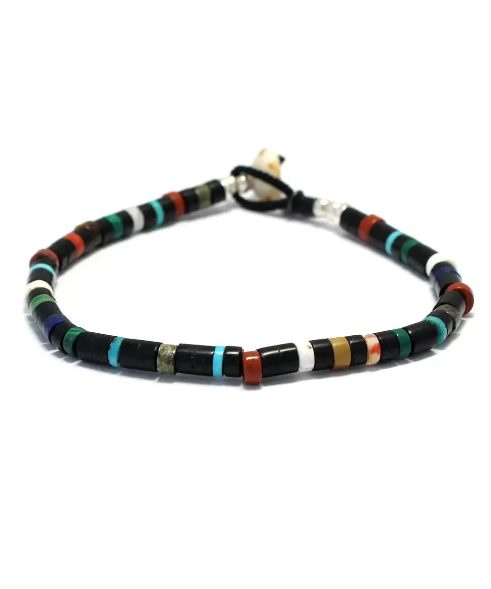 Mikia Heishi Beads Bracelet Jet Multi-Bracelet-Clutch Cafe